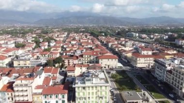Viareggio şehrinin hava görüntüleri, İtalya
