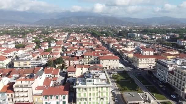 Flygbilder Staden Viareggio Italien — Stockvideo