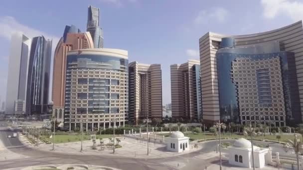 Imagens Aéreas Cidade Abu Dhabi Emirados Árabes Unidos — Vídeo de Stock