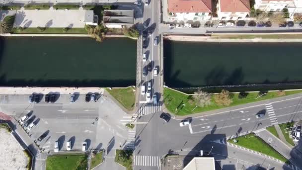 Luchtfoto Van Viareggio Lido Camaiore Italië Huizen Langs Oceaanpromenade Kanaal — Stockvideo