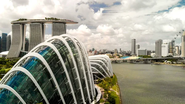 Singapura do ar. Vista drone de Marina Bay Park — Fotografia de Stock