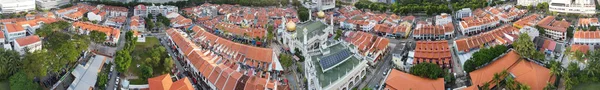 Singapore panoramic air view from Masjid Sultan Mosque in his — стокове фото