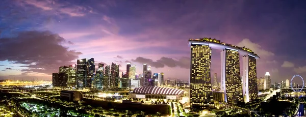 Schöne Luftaufnahme von Singapore von der Marina Bay — Stockfoto