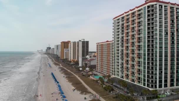 Festői Felvétel Gyönyörű Tengerparton Myrtle Beach — Stock videók