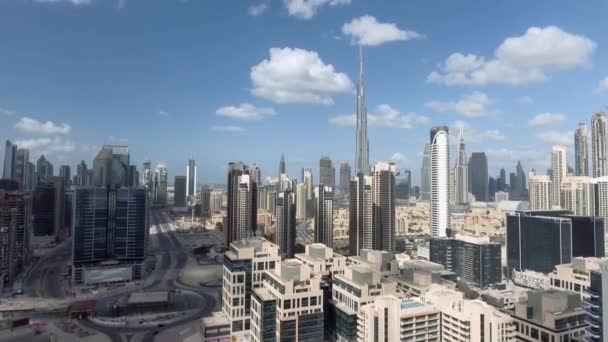 Vista Aérea Dos Arranha Céus Dubai Downtown Emirados Árabes Unidos — Vídeo de Stock