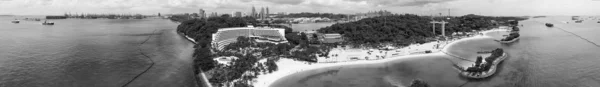 Vista aérea de Sentosa Island Siloso Beach en Singapur, Asia — Foto de Stock
