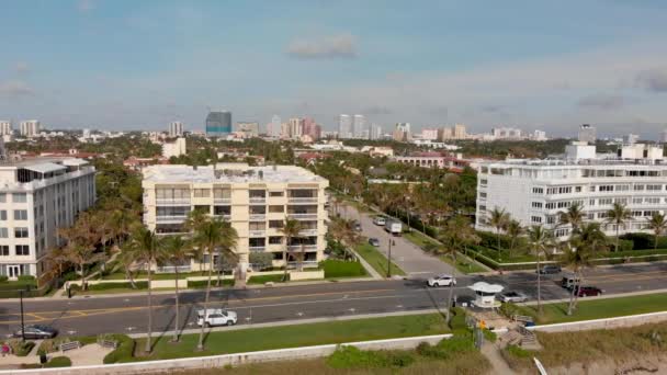 Vista Aerea Palm Beach Fronte Oceano Bella Giornata Florida — Video Stock