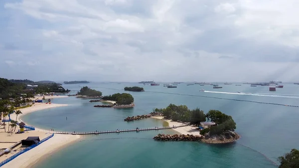 Vista aerea di Siloso Beach a Sentosa Island, Singapore — Foto Stock