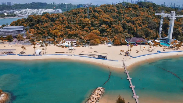 Spiaggia di Siloso nell'isola di Sentosa — Foto Stock