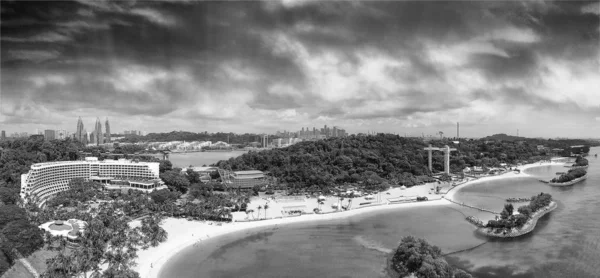 Panoramatický výhled na pláž Siloso, Sentosa, Singapur — Stock fotografie