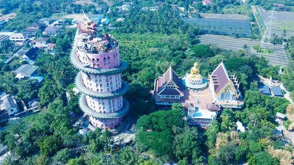 Bangkok, Tayland yakınlarındaki Wat Samphran Ejder Tapınağı. Hava Panorası — Stok fotoğraf