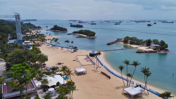 Vista aerea di Siloso Beach a Sentosa Island, Singapore — Foto Stock