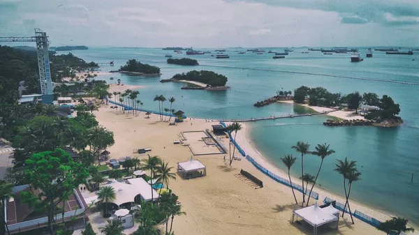 Vista aerea di Siloso Beach a Sentosa Island, Singapore — Foto Stock