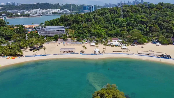 Spiaggia di Siloso nell'isola di Sentosa — Foto Stock