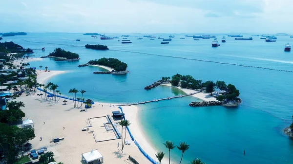 Vista aerea di Siloso Beach a Sentosa Island, Singapore — Foto Stock