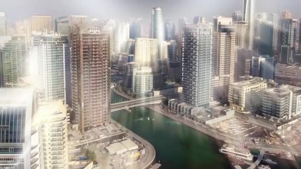 Letecký Pohled Mrakodrapy Dubai Marina Sae Video — Stock video