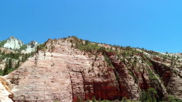 Déplacement Voitures Long Route Parc National Zion Vue Aérienne — Video