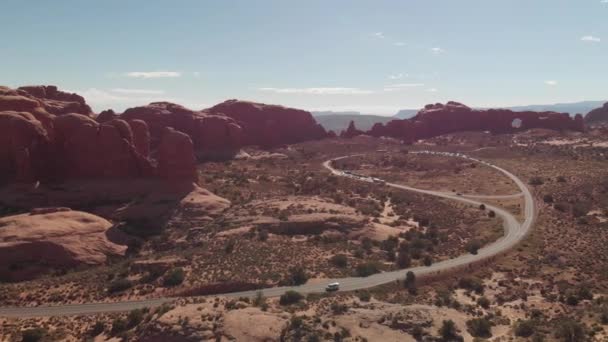 Amazing Aerial View Arches National Park Utah — Stock Video