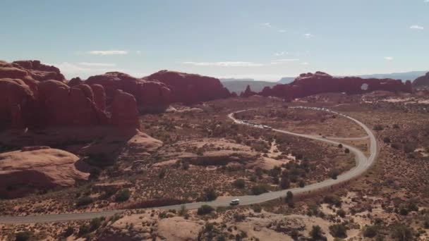 Incredibile Vista Aerea Del Parco Nazionale Degli Archi Utah — Video Stock