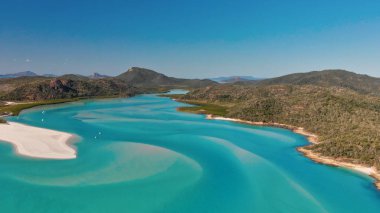 İHA, Queensland 'dan Whitehaven Sahili' nin inanılmaz hava manzarası., 