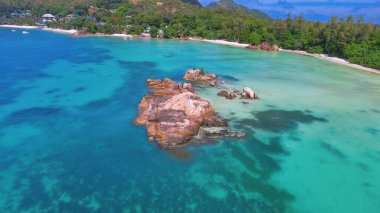 Praslin 'in havadan görünüşü, Seyşeller Adaları