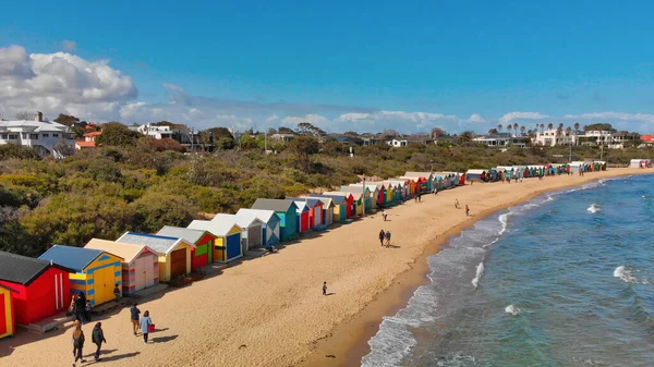 BRIGHTON BEACH, AUSTRALIA - SEPTIEMBRE 2018: Vista aérea de Brigh. —  Fotos de Stock