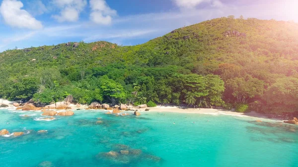 Flygfoto över Praslin, Seychellerna — Stockfoto