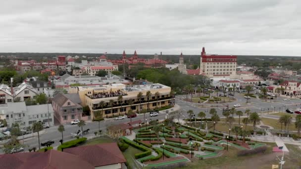 Imágenes Aéreas Augustine Port Día Nublado Florida — Vídeos de Stock