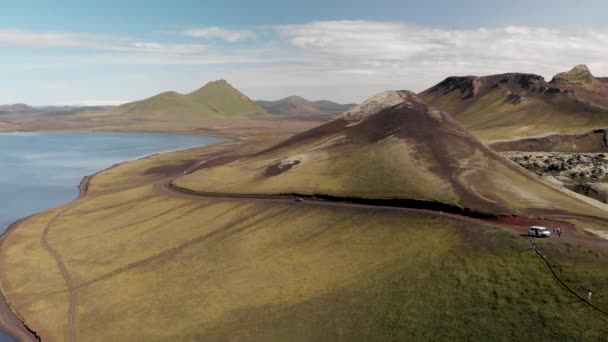 Malerische Luftaufnahmen Der Schönen Küste Sonnigen Tag — Stockvideo