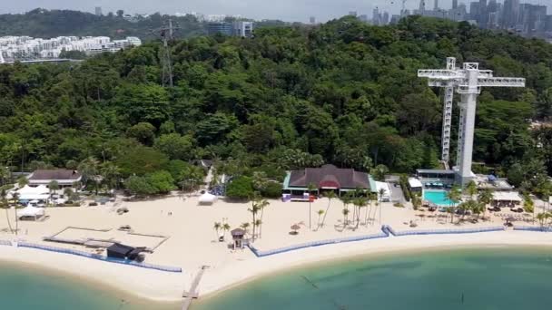 Мальовничі Аерофотознімки Красивого Узбережжя Сонячний День — стокове відео