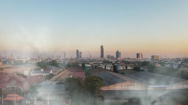 Bangkok Luchtfoto Bij Zonsondergang — Stockfoto