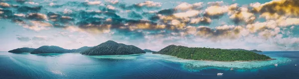 Surin Islands Thajsko Panoramatický Letecký Výhled Lagunu Les Slunečného Dne — Stock fotografie