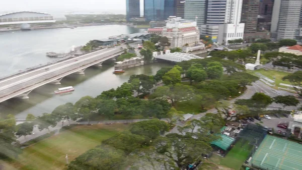 Singapore January 2020 Aerial View City Skyline Marina Bay Area — Stock Photo, Image