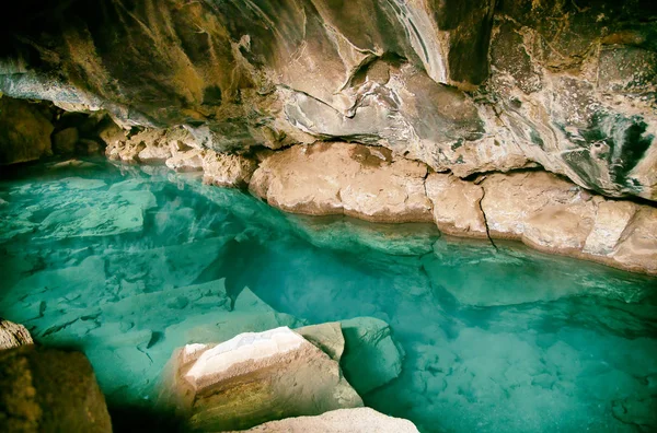 Grjotagja Varm Källa Grotta Interiör Island — Stockfoto