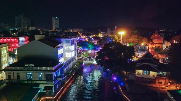 Malacca Malaysia December 2019 Malacca Aerial View Night Malaysia — Stock Photo, Image