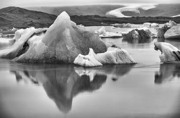 Island Europa Gletschereis Auf Dem Wasser Mit Schnee Der Jokulsarlon — Stockfoto