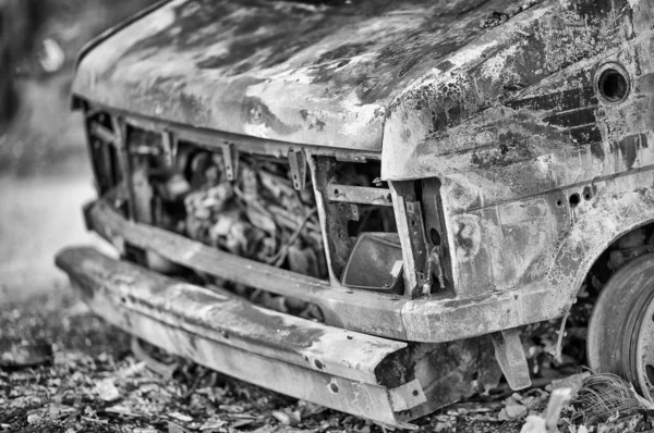 Car Wreckage Rusty Car Body Abandoned Vehicle — Stock Photo, Image