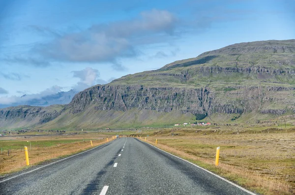 Чудовий Пейзаж Драматичним Небом Вздовж Кільцевої Дороги Маршрут Ісландії Європа — стокове фото