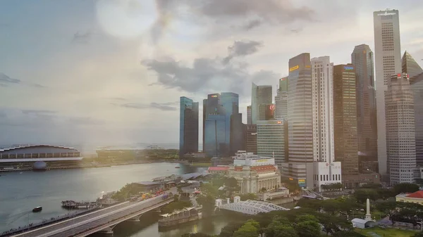Singapore Gennaio 2020 Veduta Aerea Dello Skyline Della Città Della — Foto Stock