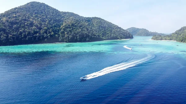 Surin Islands Thaïlande Vue Aérienne Panoramique Lagune Forêt Par Une — Photo