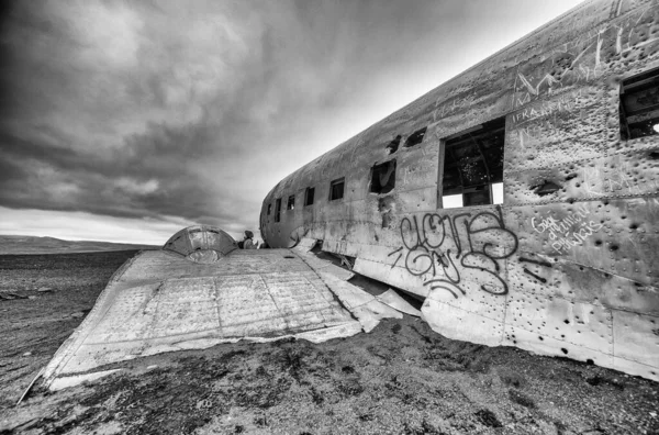 Solheimasandur Ijsland August 3Rd 2019 Vernietiging Van Neergestort Vliegtuig Aan — Stockfoto