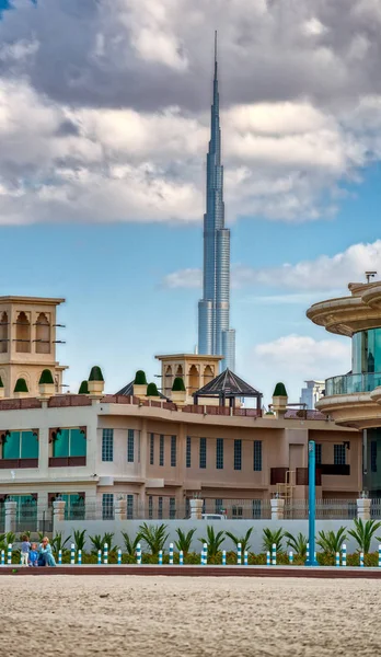 Moderne Skyline Von Dubai Vom Strand Aus Vae — Stockfoto