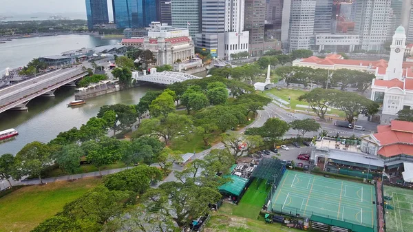 Singapore Gennaio 2020 Veduta Aerea Dello Skyline Della Città Della — Foto Stock