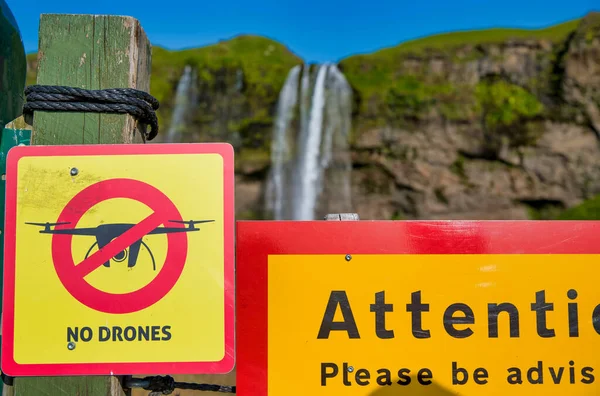 Drones Warning Entrance National Park Recreation Area Unmanned Aircraft Policy — Stock Photo, Image