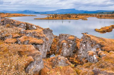Thingvellir Ulusal Parkı Yazın, İzlanda.
