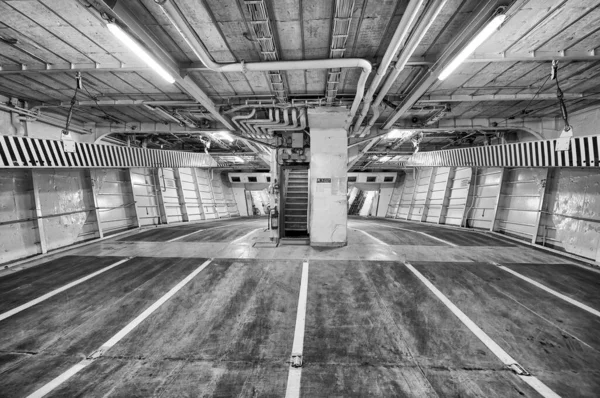 Ferry Empty Car Parking Holiday Travel Concept — Stock Photo, Image