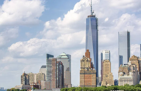Manhattan Inanılmaz Silüeti Bir Yaz Günü New York — Stok fotoğraf