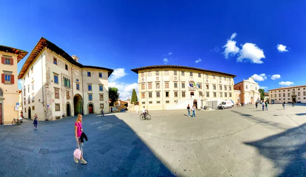 Pisa Itálie Září 2019 Panoramatický Výhled Náměstí Kateřiny Soumraku — Stock fotografie