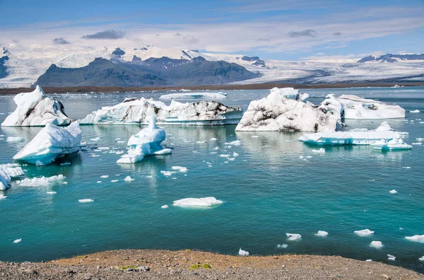 Ісландія Літній Сезон Айсберги Йокулсарловській Льодовиковій Лагуні Національний Парк Ватнайокутль — стокове фото