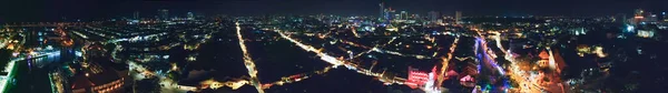 Vista Aérea Panorâmica Melaka Noite Malásia Paisagem Urbana Malacca — Fotografia de Stock